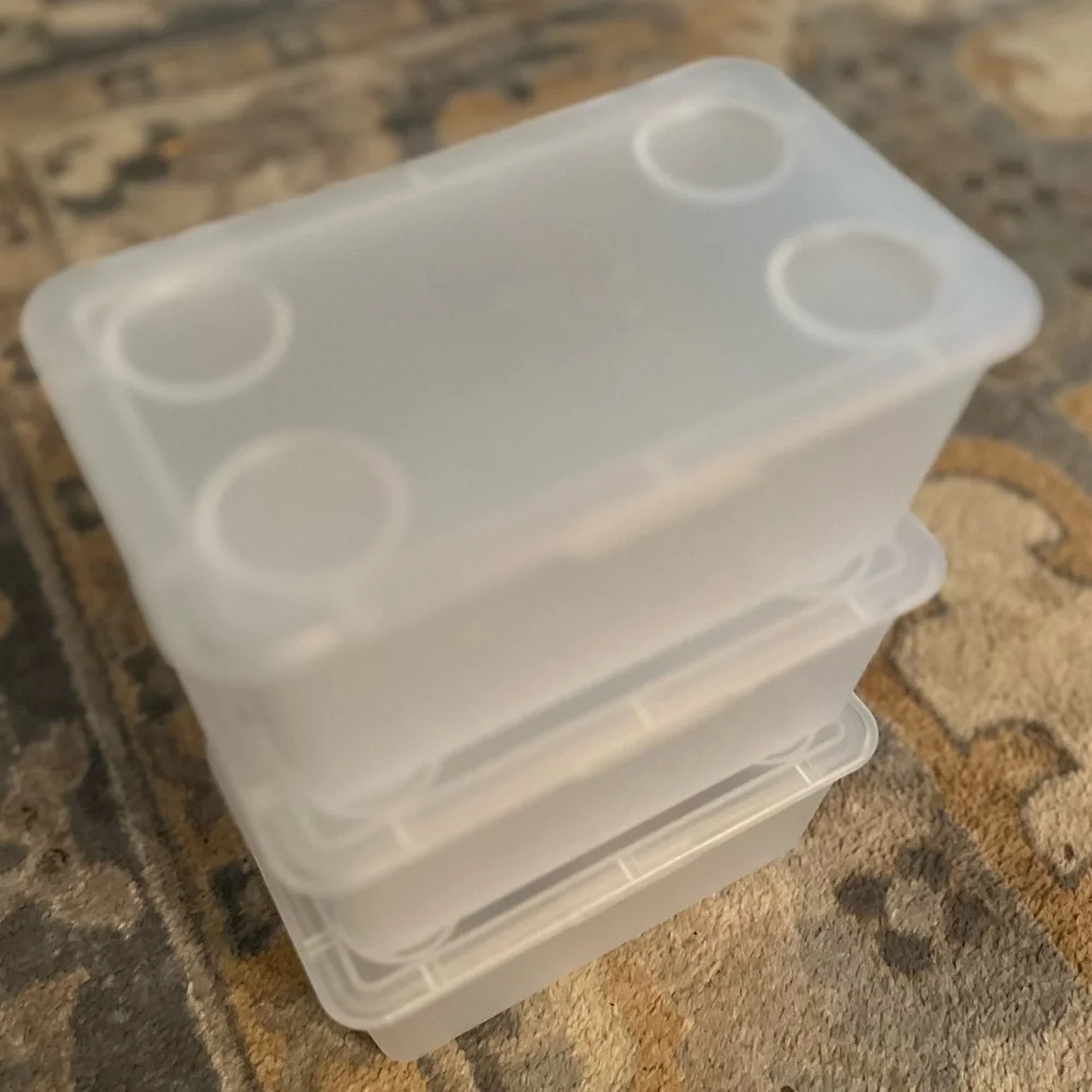 IKEA GLIS Box with Lid, Clear, 3 boxes